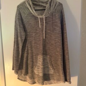 Calvin Klein Heather Gray Hooded Pullover Sweatshirt